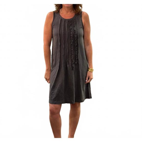 NEW DYLAN women's ruffle pintuck dress in carbon - Picture 1 of 4